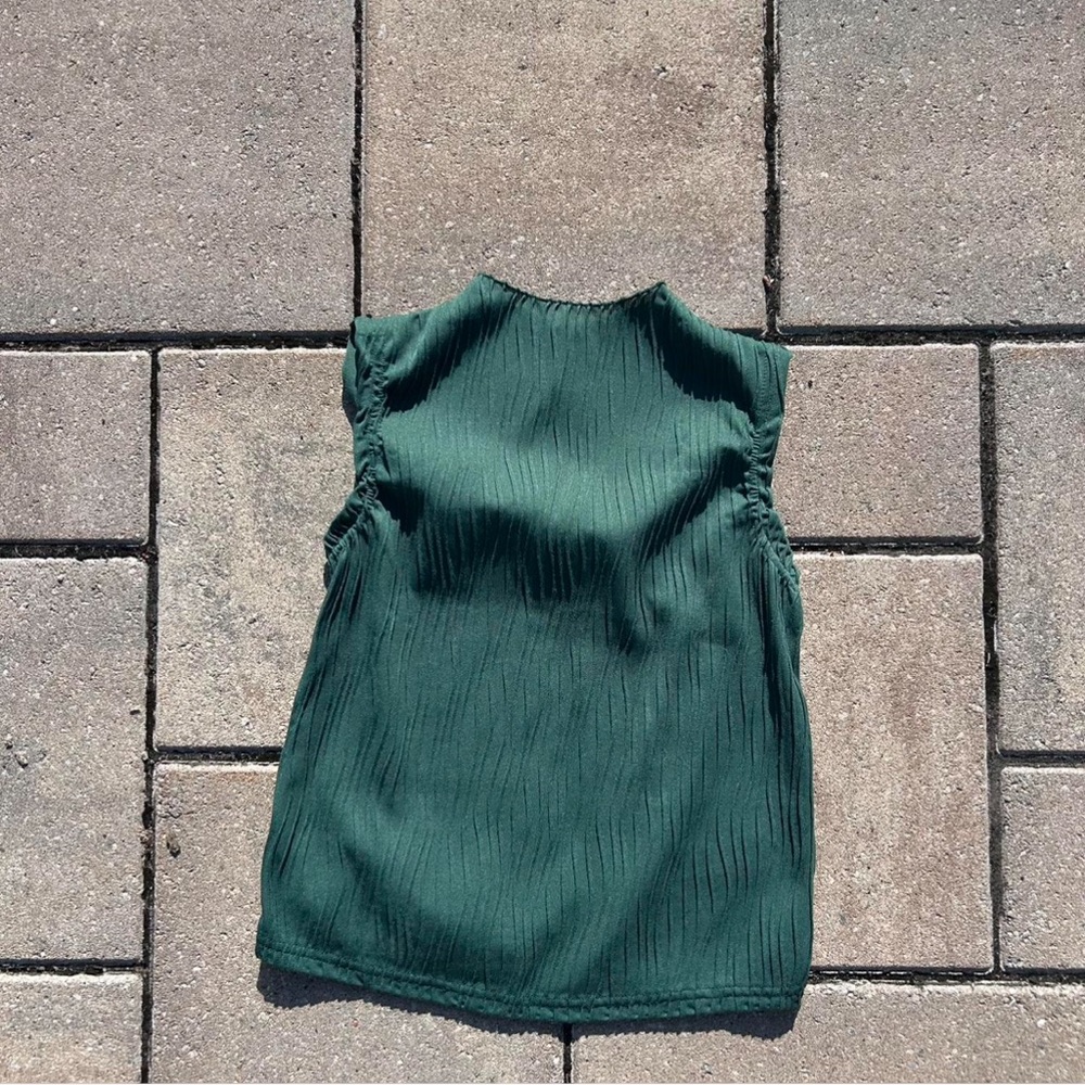 Chic Forest Green Sleeveless Blouse